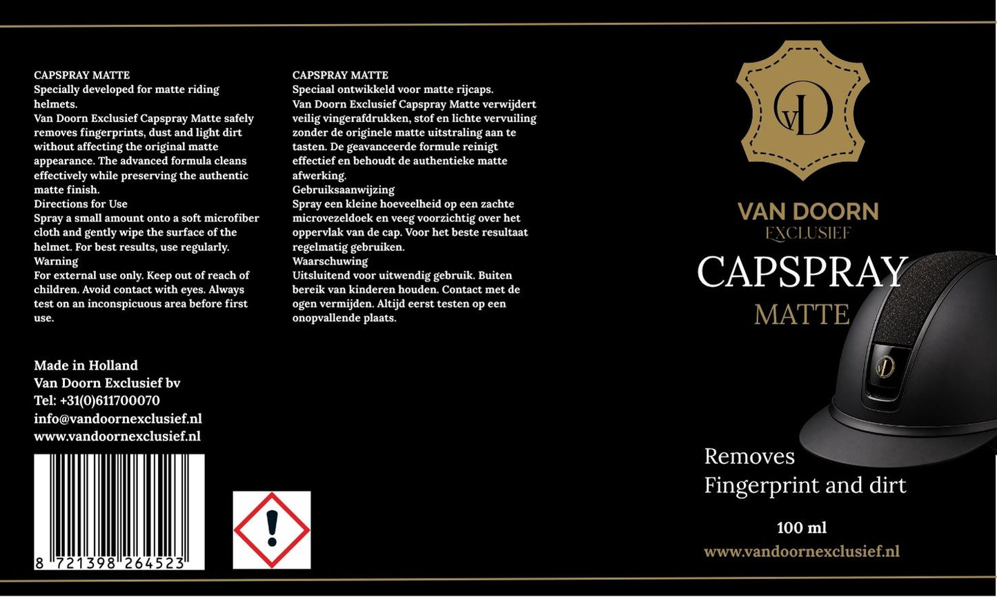 Capspray Matte – Reiniger voor matte rijcaps – 100 ml