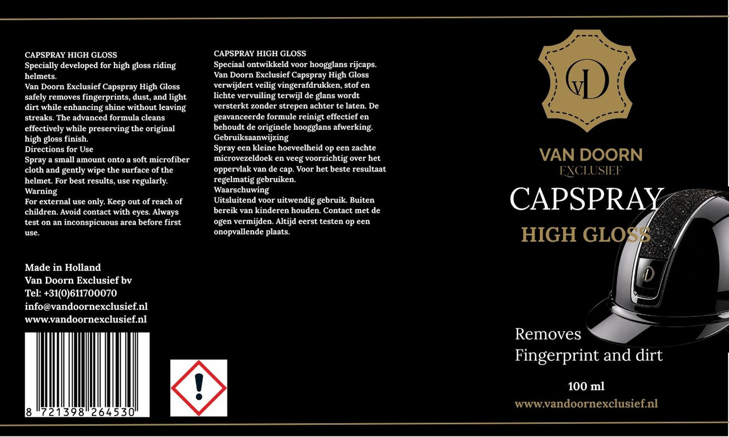 Capspray High Gloss – Reiniger voor hoogglans rijcaps – 100 ml